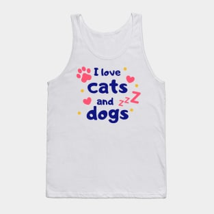 I Love Cats And Dogs I Heart Pets Pets Lover Tank Top